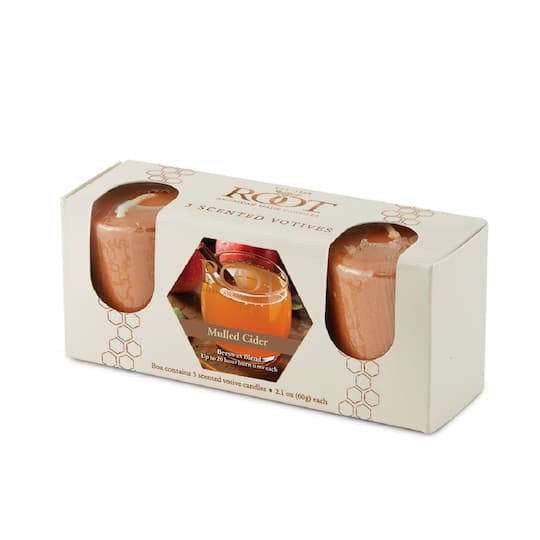 Root Candles Scented 20 Hour Beeswax Blend Votive Candles Gift Box in Mulled Cider | Michaels® Root Candles Scented 20 Hour Beeswax Blend Votive Candles Gift Box in Mulled Cider | Michaels®